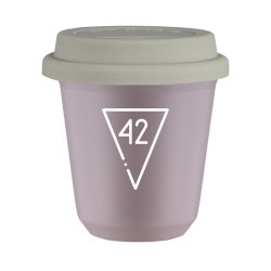 Cup 80 ml LAVENDER "42 (white)", with white lid