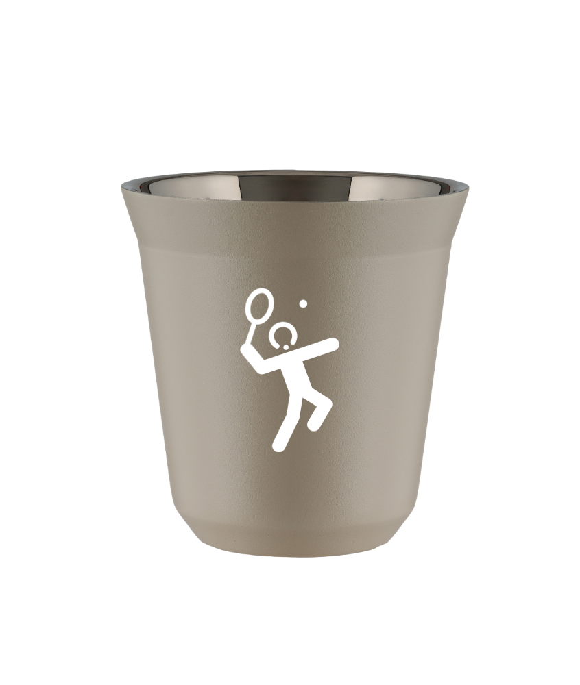 Kubek 80 ml BEŻOWY "Tenis 2 (biały)"
