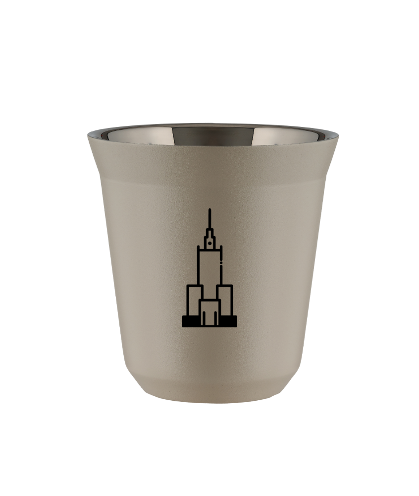 Kubek 80 ml BEŻOWY "Pałac kultury i nauki (czarny)"