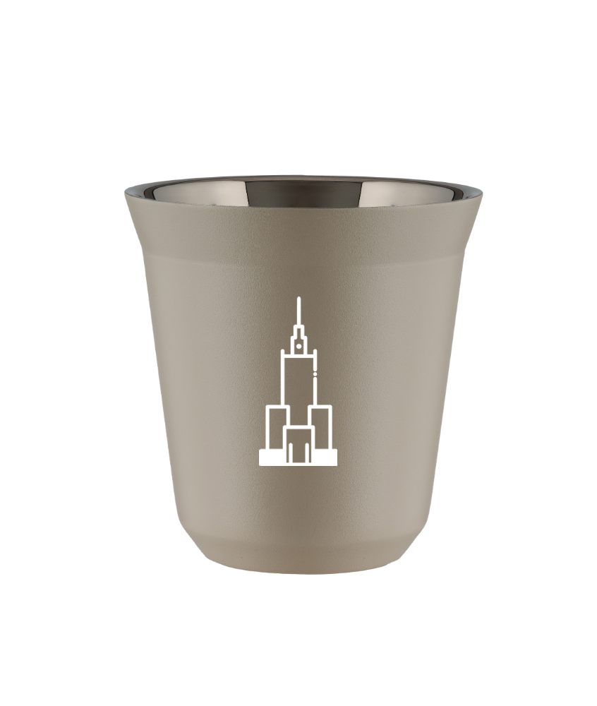 Kubek 80 ml BEŻOWY "Pałac kultury i nauki (biały)"
