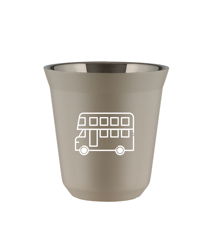 Kubek 80 ml BEŻOWY "Autobus (biały)"