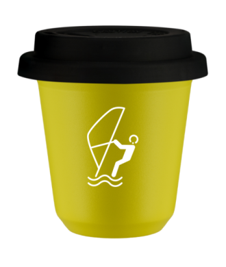 Kubek canary yellow 80 ml, SPORTY WODNE (bialy) z pokrywka czarna kubek termiczny na kawe | 70,00 zł