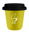 Kubek canary yellow 80 ml, SPORTY WODNE (bialy) z pokrywka czarna kubek termiczny na kawe | 70,00 zł