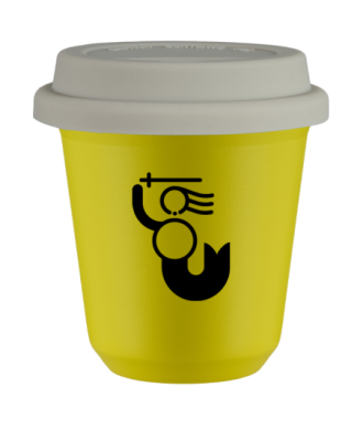 Kubek canary yellow 80 ml, WARSZAWSKA SYRENKA z pokrywka biala kubek termiczny na kawe | 70,00 zł