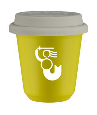 Kubek canary yellow 80 ml, WARSZAWSKA SYRENKA (bialy) z pokrywka biala kubek termiczny na kawe | 70,00 zł