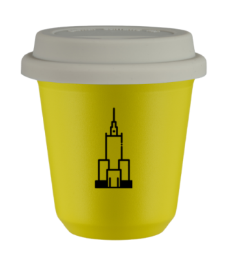Kubek canary yellow 80 ml, PALAC KULTURY I NAUKI z pokrywka biala kubek termiczny na kawe | 70,00 zł