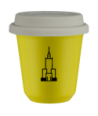 Kubek canary yellow 80 ml, PALAC KULTURY I NAUKI z pokrywka biala kubek termiczny na kawe | 70,00 zł