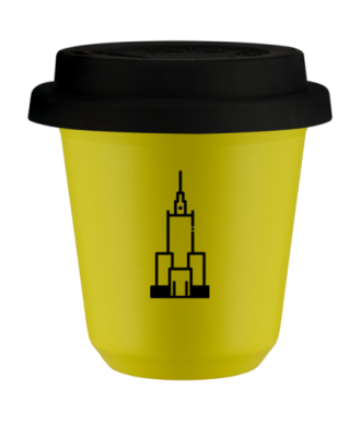 Kubek canary yellow 80 ml, PALAC KULTURY I NAUKI (czarny) z pokrywka czarna kubek termiczny na kawe | 70,00 zł