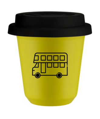 Kubek canary yellow 80 ml, AUTOBUS z pokrywka czarna kubek termiczny na kawe | 70,00 zł