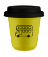 Kubek canary yellow 80 ml, AUTOBUS z pokrywka czarna kubek termiczny na kawe | 70,00 zł