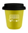 Kubek canary yellow 80 ml, AUTOBUS (bialy) z pokrywka czarna kubek termiczny na kawe | 70,00 zł