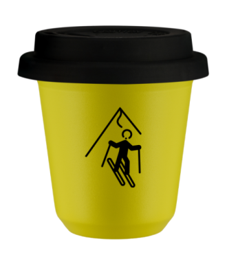 Kubek canary yellow 80 ml, NARCIARSTWO z pokrywka czarna kubek termiczny na kawe | 70,00 zł