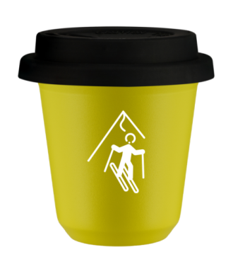 Kubek canary yellow 80 ml, NARCIARSTWO (bialy) z pokrywka czarna kubek termiczny na kawe | 70,00 zł