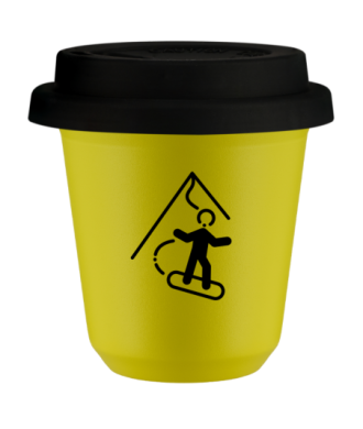 Kubek canary yellow 80 ml, SNOWBOARD (czarny) z pokrywka czarna kubek termiczny na kawe | 70,00 zł