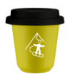 Kubek canary yellow 80 ml, SNOWBOARD (bialy) z pokrywka czarna kubek termiczny na kawe | 70,00 zł