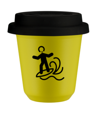 Kubek canary yellow 80 ml, WINDSURFING (czarny) z pokrywka czarna kubek termiczny na kawe | 70,00 zł