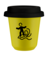 Kubek canary yellow 80 ml, WINDSURFING (czarny) z pokrywka czarna kubek termiczny na kawe | 70,00 zł