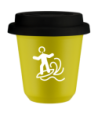 Kubek canary yellow 80 ml, WINDSURFING (bialy) z pokrywka czarna kubek termiczny na kawe | 70,00 zł
