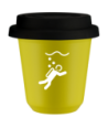 Kubek canary yellow 80 ml, NURKOWANIE (bialy) z pokrywka czarna kubek termiczny na kawe | 70,00 zł