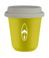Kubek canary yellow 80 ml, DESKA (bialy) z pokrywka biala kubek termiczny na kawe | 70,00 zł