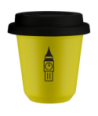 Kubek canary yellow 80 ml, BIG BEN z pokrywka czarna kubek termiczny na kawe | 70,00 zł