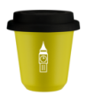Kubek canary yellow 80 ml, BIG BEN (bialy) z pokrywka czarna kubek termiczny na kawe | 70,00 zł