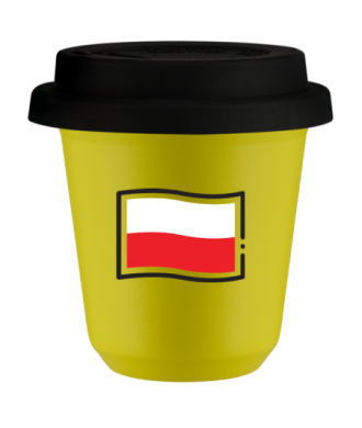 Kubek canary yellow 80 ml, FLAGA POLSKI z pokrywka czarna kubek termiczny na kawe | 70,00 zł