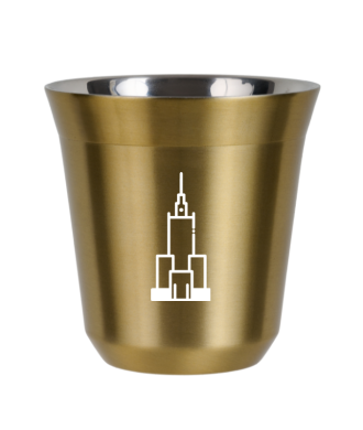 Kubek złoty 80 ml, PAŁAC KULTURY I NAUKI (biały)