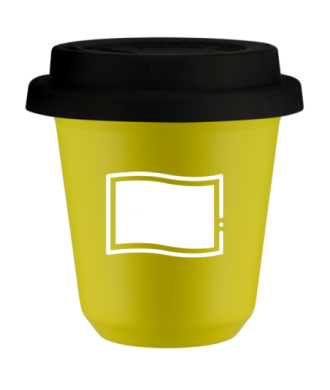 Kubek canary yellow 80 ml, FLAGA POLSKI (bialy) z pokrywka czarna kubek termiczny na kawe | 70,00 zł