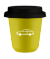 Kubek canary yellow 80 ml, SAMOCH (bialy) z pokrywka czarna kubek termiczny na kawe | 70,00 zł