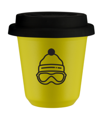 Kubek canary yellow 80 ml, CZAPKA (czarny) z pokrywka czarna kubek termiczny na kawe | 70,00 zł