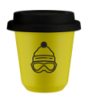 Kubek canary yellow 80 ml, CZAPKA (czarny) z pokrywka czarna kubek termiczny na kawe | 70,00 zł