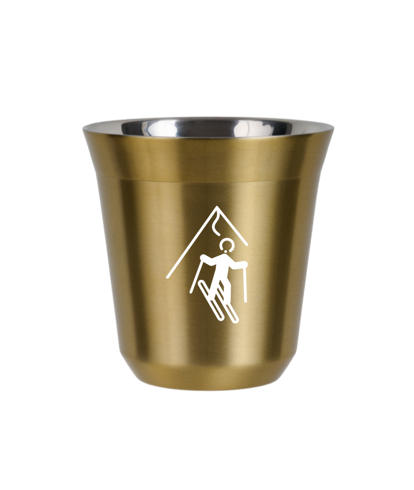 Kubek złoty 80 ml, NARCIARSTWO (biały) kubek termiczny na kawe | 65,00 zł Kubek złoty 80 ml, NARCIARSTWO (biały) kubek termiczny na kawe | 65,00 zł