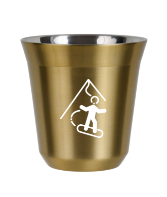 Kubek złoty 80 ml, SNOWBOARD (biały)