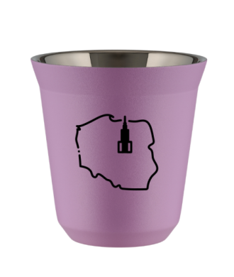 Kubek liliowy 80 ml, POLSKA (czarny) kubek termiczny na kawe | 65,00 zł