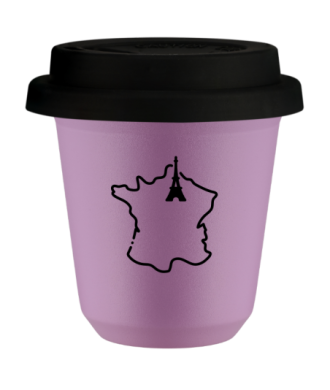 Kubek 80 ml LILIOWY "Francja (czarny)", z czarną pokrywką Kubek 80 ml LILIOWY "Francja (czarny)", z czarną pokrywką