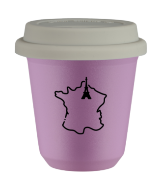 Kubek 80 ml LILIOWY "Francja (czarny)", z białą pokrywką Kubek 80 ml LILIOWY "Francja (czarny)", z białą pokrywką