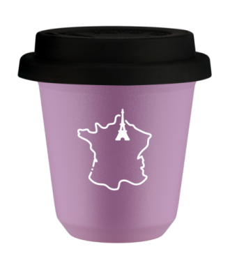 Kubek 80 ml LILIOWY "Francja (biały)", z czarną pokrywką Kubek 80 ml LILIOWY "Francja (biały)", z czarną pokrywką