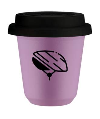 Kubek 80 ml LILIOWY "Kask (czarny)", z czarną pokrywką Kubek 80 ml LILIOWY "Kask (czarny)", z czarną pokrywką