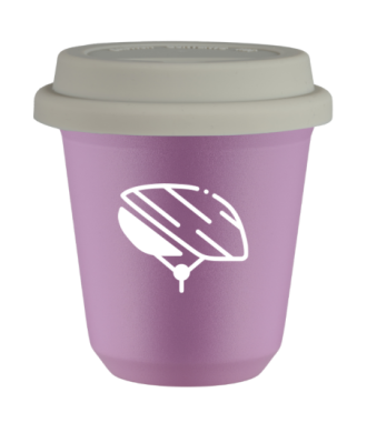 Kubek 80 ml LILIOWY "Kask (biały)", z białą pokrywką Kubek 80 ml LILIOWY "Kask (biały)", z białą pokrywką