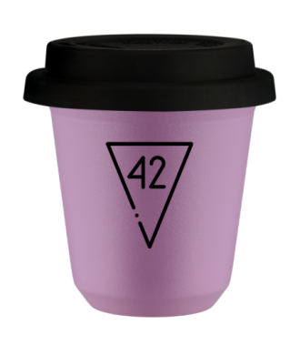 Kubek 80 ml LILIOWY "42 (czarny)", z czarną pokrywką Kubek 80 ml LILIOWY "42 (czarny)", z czarną pokrywką