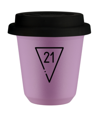 Kubek 80 ml LILIOWY "21 (czarny)", z czarną pokrywką Kubek 80 ml LILIOWY "21 (czarny)", z czarną pokrywką