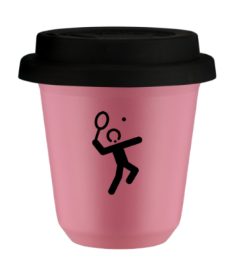 Kubek hot pink 80 ml, TENIS 2 z pokrywka czarna kubek termiczny na kawe | 70,00 zł