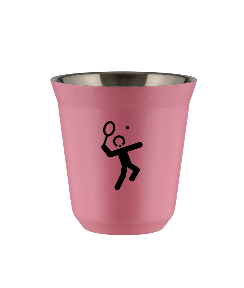 Kubek 80 ml RÓŻOWY "Tenis 2 (czarny)"