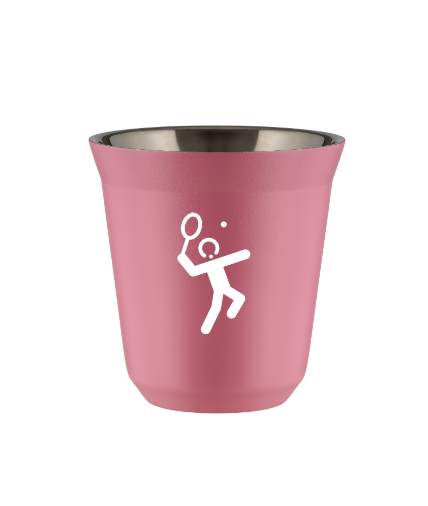 Kubek 80 ml RÓŻOWY "Tenis 2 (biały)"