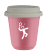 Kubek hot pink 80 ml, TENIS 2 (bialy) z pokrywka biala kubek termiczny na kawe | 70,00 zł