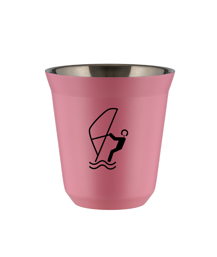 Kubek 80 ml RÓŻOWY "Sporty wodne (czarny)"