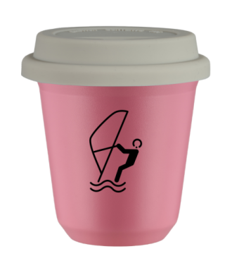 Kubek hot pink 80 ml, SPORTY WODNE (czarny) z pokrywka biala kubek termiczny na kawe | 70,00 zł