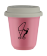 Kubek hot pink 80 ml, SPORTY WODNE (czarny) z pokrywka biala kubek termiczny na kawe | 70,00 zł