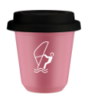 Kubek hot pink 80 ml, SPORTY WODNE (bialy) z pokrywka czarna kubek termiczny na kawe | 70,00 zł